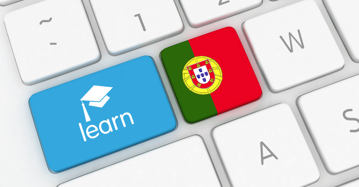 Teclado com tecla “learn” e bandeira de Portugal